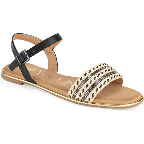 VIA UNO Negro de Mujer modelo Sandalia Flat Mujer 6w9223-19 negros mujer 2025082703465482717 PU Caucho