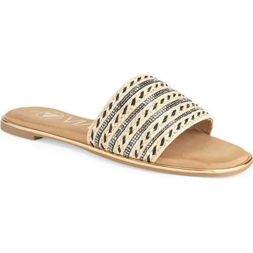 VIA UNO Negro de Mujer modelo Sandalia Flat Mujer 6w9223-25 negros mujer 2025082703465482762 PU Caucho