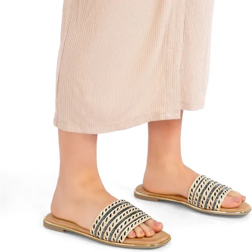 VIA UNO Sandalia Flat Mujer 6w9223-25