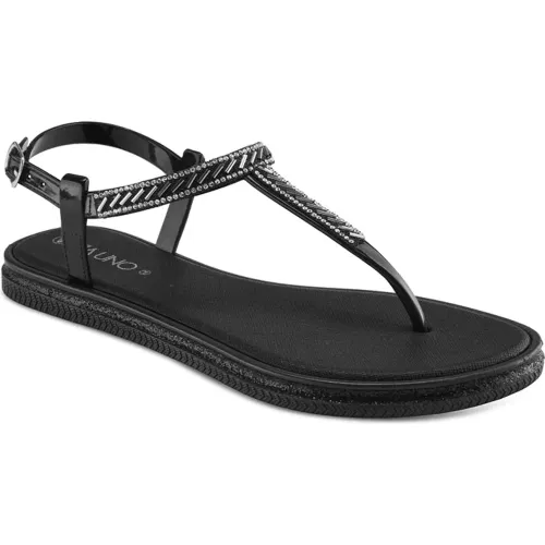 VIA UNO Negro de Mujer modelo Sandalia Flat Mujer Lc044823 negros mujer 2025082703465483557 PU Pvc
