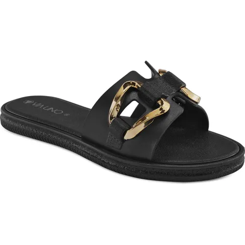 VIA UNO Negro de Mujer modelo Sandalia Flat Mujer Lc042873 negros mujer 2025082703465483602 PU Pvc