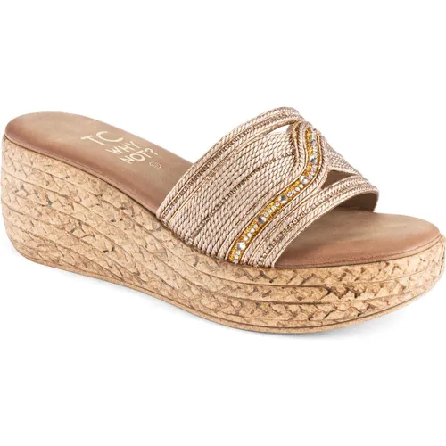 TIME CHOPPER  de Mujer modelo Sandalia Cuña Mujer 6w9562-3 champagnes mujer 2025082703465483872 PU PU
