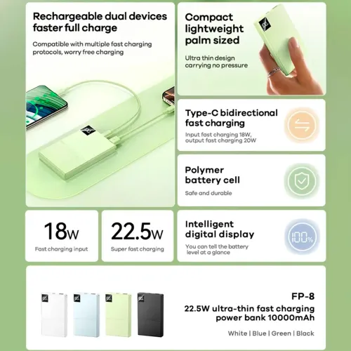 REMAX Cargador Portatil Powerbank Fp-8 10000mah 22.5w