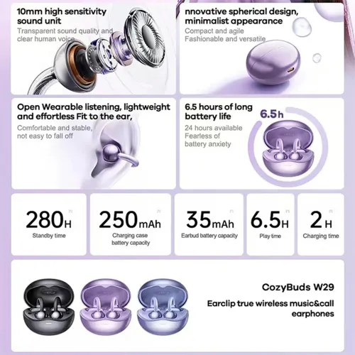 REMAX Audifonos Clip‑on Cozybuds W29 Tws