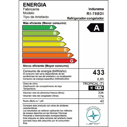 INDURAMA Refrigeradora 508 Lts No Frost Side By Side Ri-788di