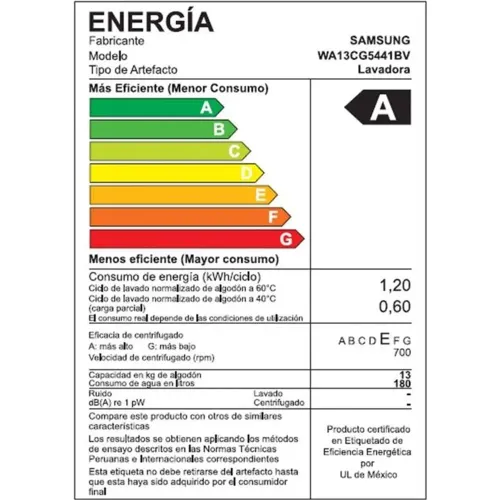 SAMSUNG Lavadora Ecobubble 13 Kg Wa13cg5441bvpe