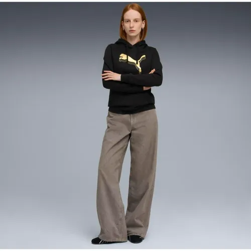 Puma Polera Deportivo Mujer Ess Metallic Hoodie Fl