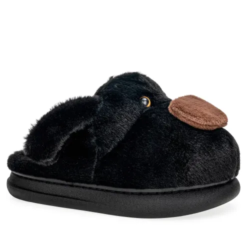 Platanitos Negro de Mujer modelo Pantufla Dama P Wolfie negros textiles mujer 2025090113473810598 Textil Sintético