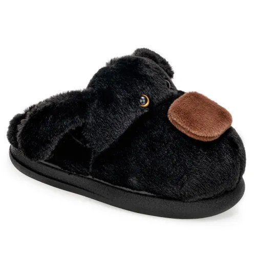 Platanitos Negro de Mujer modelo Pantufla Dama P Wolfie negros textiles mujer 2025090113473810598 Textil Sintético
