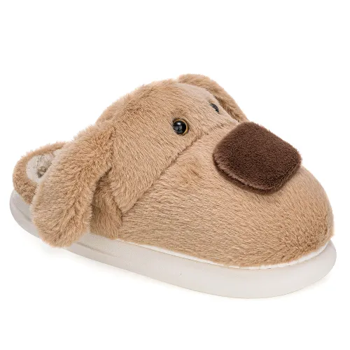 Platanitos Marron de Mujer modelo Pantufla Dama P Wolfie marrones claros textiles mujer 2025090113473810607 Textil Sintético