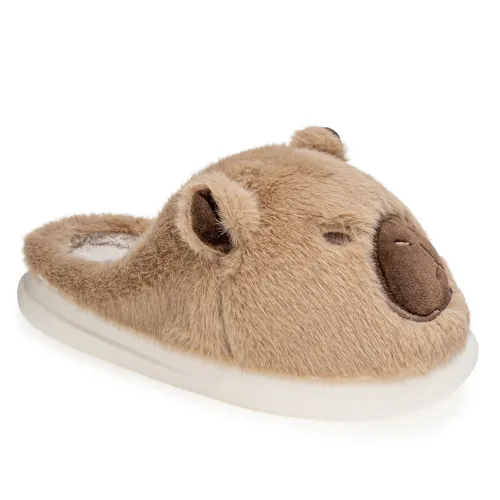 Platanitos Marron de Mujer modelo Pantufla Dama P Capibear marrones claros textiles mujer 2025090113473810625 Textil Sintético