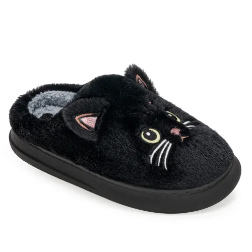 Platanitos Negro de Mujer modelo Pantufla Dama P Pelusa negros textiles mujer 2025090113473810742 Textil Sintético