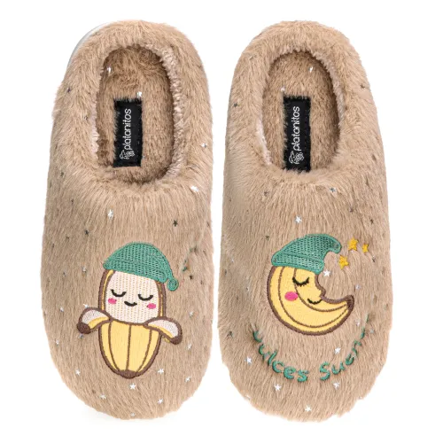 Platanitos Marron de Mujer modelo Pantufla Dama P Platanin marrones claros textiles mujer 2025090113473810778 Textil Sintético