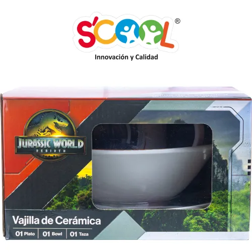 Scool Set Vajilla De Cerámica X3 Pz Jurassic