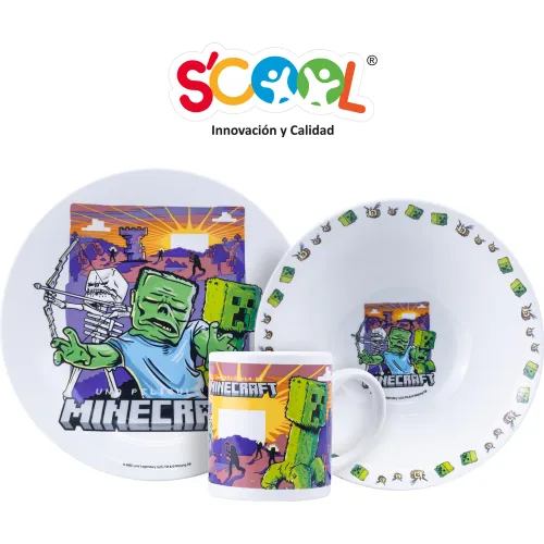 Scool  de Bebita / Bebito modelo Set Vajilla De Cerámica X3 Pz Minecraft bebita 2025090602514964157  