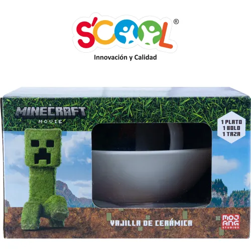 Scool Set Vajilla De Cerámica X3 Pz Minecraft