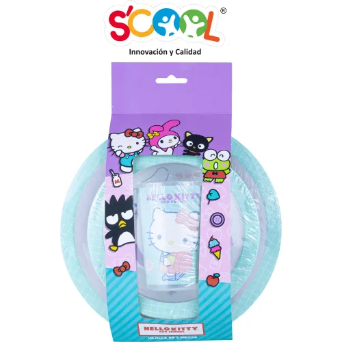 Scool Set Vajilla Polipropileno 3 Piezas Hello Kitty & Friends
