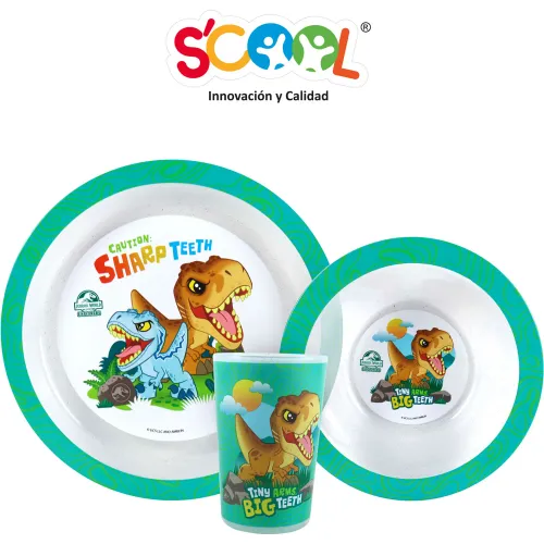 Scool  de Bebita / Bebito modelo Set Vajilla Polipropileno 3 Piezas Jurassic Kids bebita 2025090602514964163  