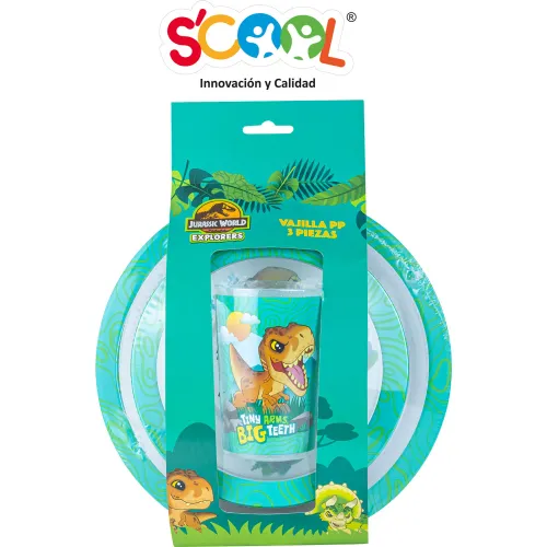 Scool Set Vajilla Polipropileno 3 Piezas Jurassic Kids