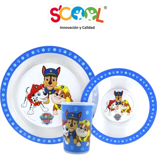 Scool Azul de Bebita / Bebito modelo Set Vajilla Polipropileno 3 Piezas Paw Patrol bebita 2025090602514964172  