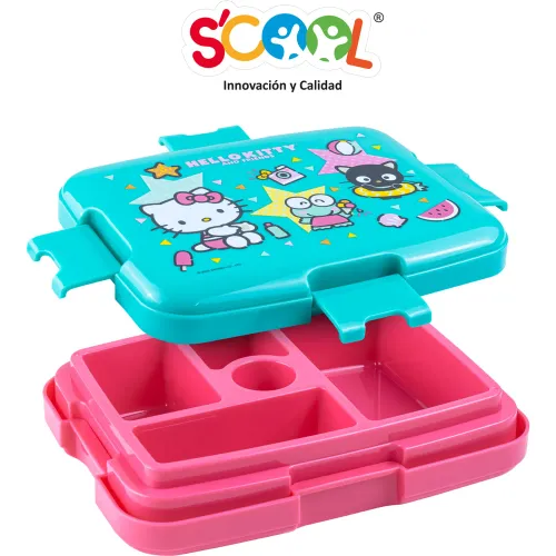 Scool Taper Bento Con División 4 Broches 1 Lt Hello Kitty & Friends