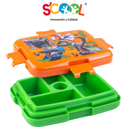 Scool Taper Bento Con División 4 Broches 1 Lt Jurassic