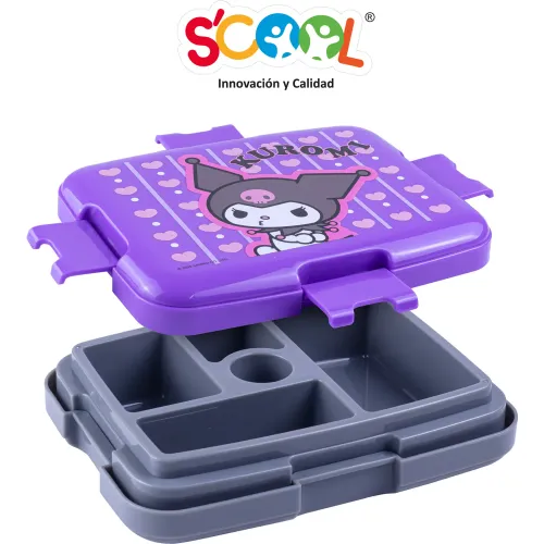Scool Taper Bento Con División 4 Broches 1 Lt Kuromi