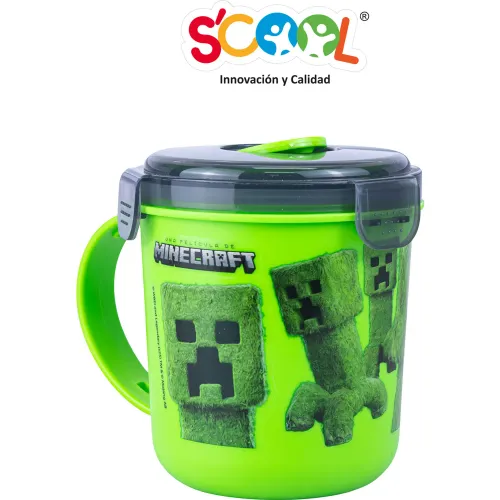 Scool Vaso Snack Pp Con Cuchara 500ml Minecraft