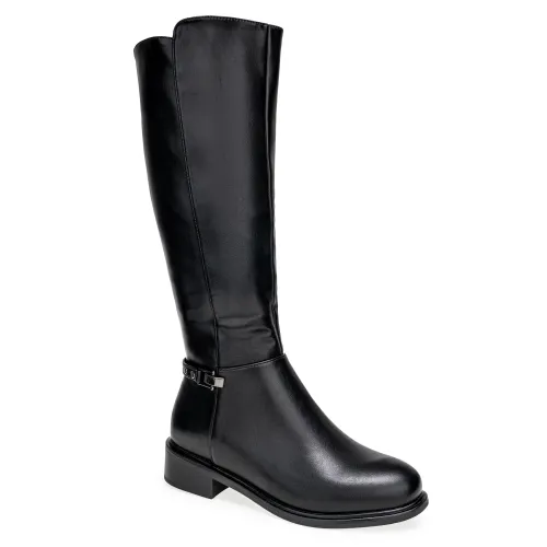 Platanitos Negro de Mujer modelo Bota Dama B Paola negros textiles mujer 2025090911132736425 Textil Sintético