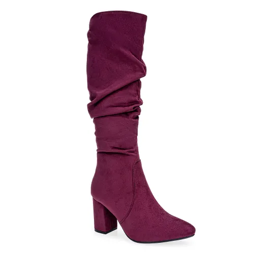 Platanitos Morado de Mujer modelo Bota Dama Bv 52x6-1 guindas sintéticos mujer 2025090911132736569 Sintético Sintético