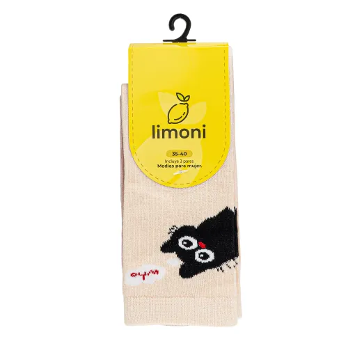 LIMONI Set X 3 Prs Medias A Media Pantorrilla Dama Nina