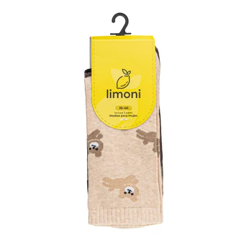 LIMONI Set X 3 Prs Medias A Media Pantorrilla Dama Pelusa