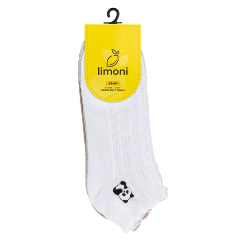 LIMONI Set X 3 Prs Medias Tobilleras Dama Bambo