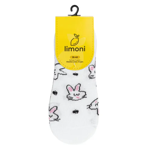 LIMONI Set X 3 Prs Medias Invisibles Dama Buny