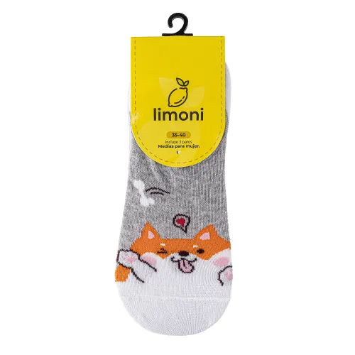 LIMONI Set X 3 Prs Medias Invisibles Dama Gem