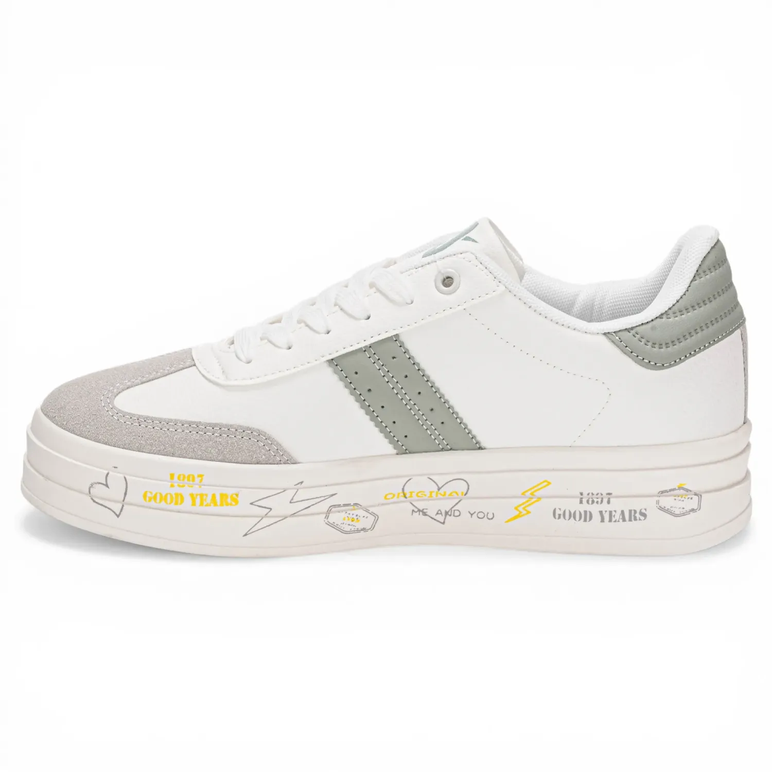 Zapatillas Ariana Urbanas Mujer 7052-25q2 color blanco / verde claro | Platanitos