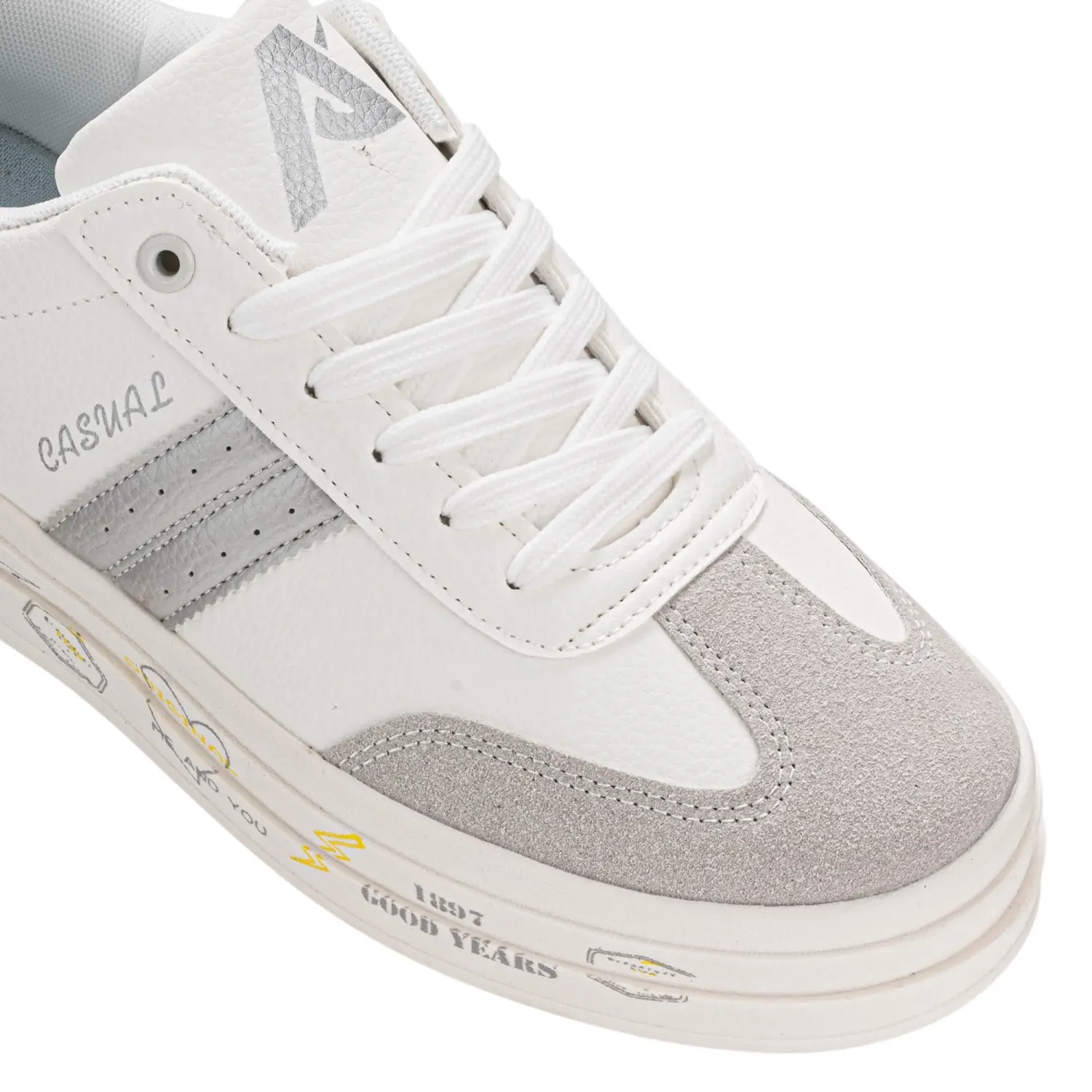 Zapatillas Ariana Urbanas Mujer 7052-25q2 color blanco / plateado | Platanitos