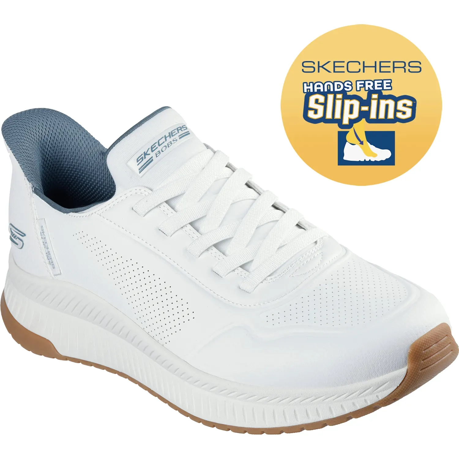 Zapatillas Skechers Urbanas Hombre Bobs Squad 4 Slips-Ins color blanco | Platanitos