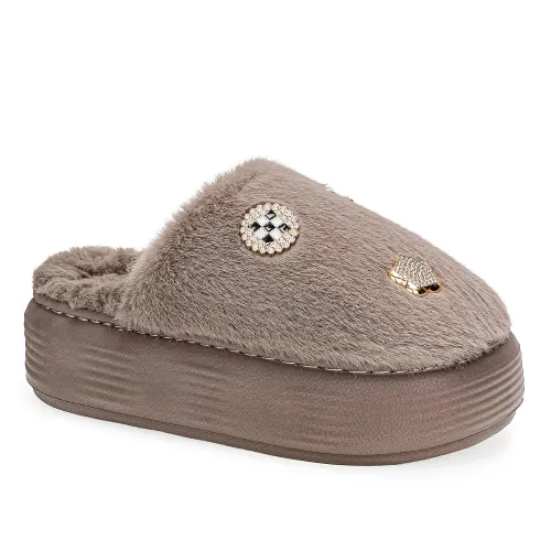 Platanitos Beige de Mujer modelo Pantufla Dama P Ginger textiles mujer 2025091812145666427 Textil Sintético