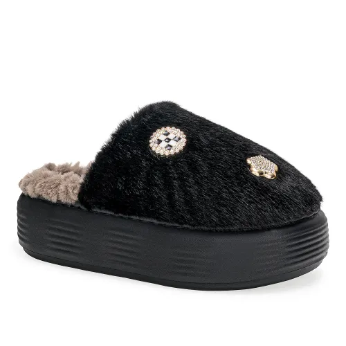 Platanitos Negro de Mujer modelo Pantufla Dama P Ginger negros textiles mujer 2025091812145666436 Textil Sintético