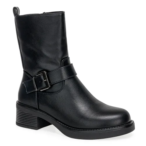 Platanitos Negro de Mujer modelo Botin Dama Bt Ambar negros sintéticos mujer 2025091812162680272 Sintético Sintético