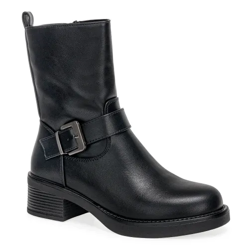 Platanitos Negro de Mujer modelo Botin Dama Bt Ambar negros sintéticos mujer 2025091812162680272 Sintético Sintético