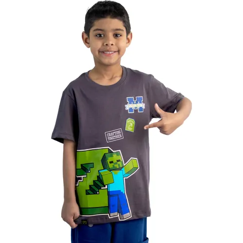 MINECRAFT Plateado de Niño modelo Polo Manga Corta Niño Minecraft Mnc-014 plomos niño 2025092420343555178  