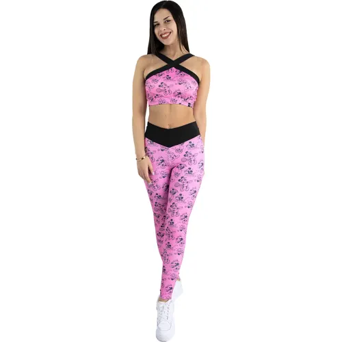 Mujer Minnie Rosado Leggins Deportiva Mujer Minnie Pcd-356