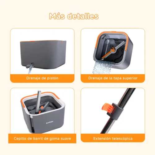 BOMIDI Trapeador Giratorio 3 En 1 M20 Limpieza Práctica