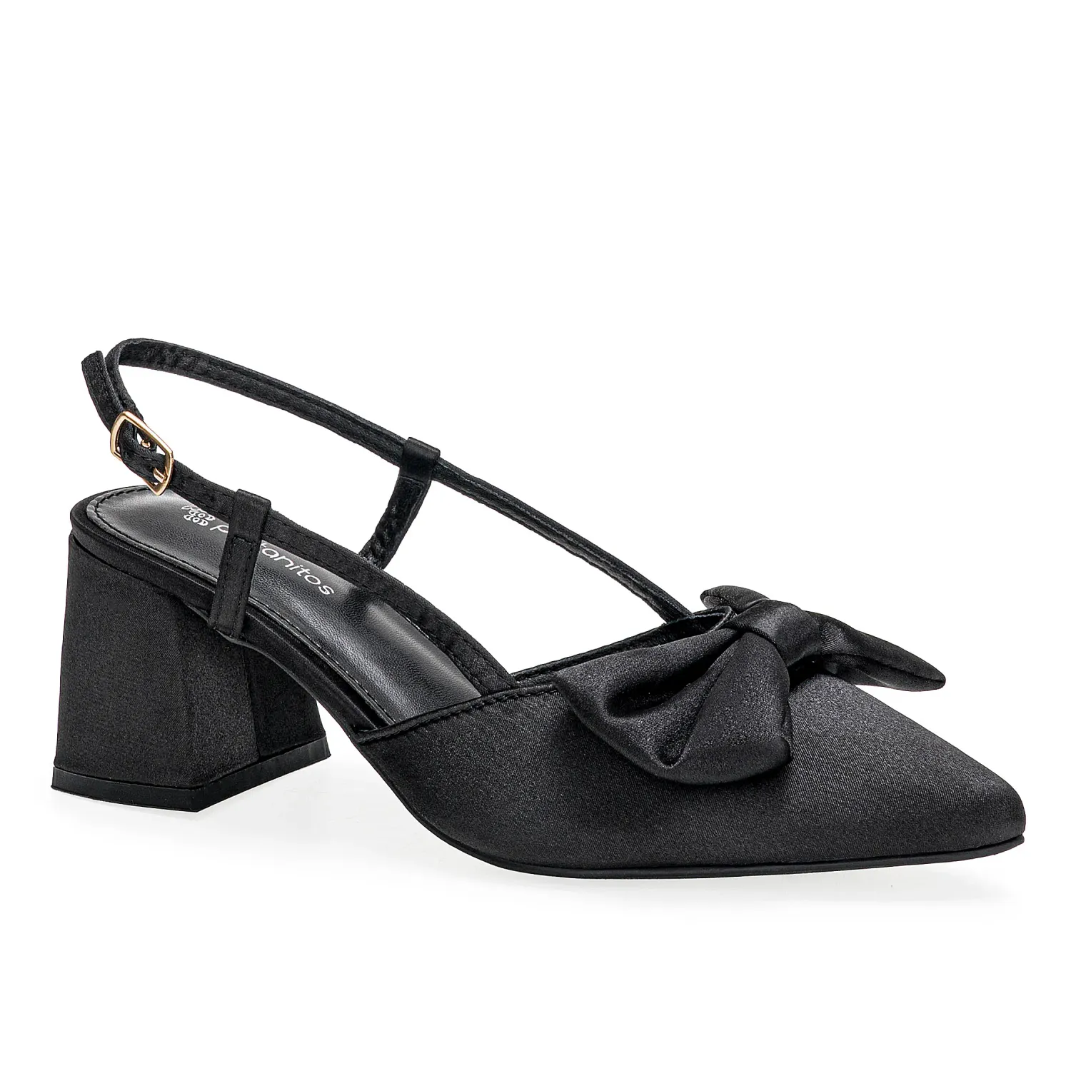 Calzado Platanitos Vestir Dama Cv Bowela color negro | Platanitos