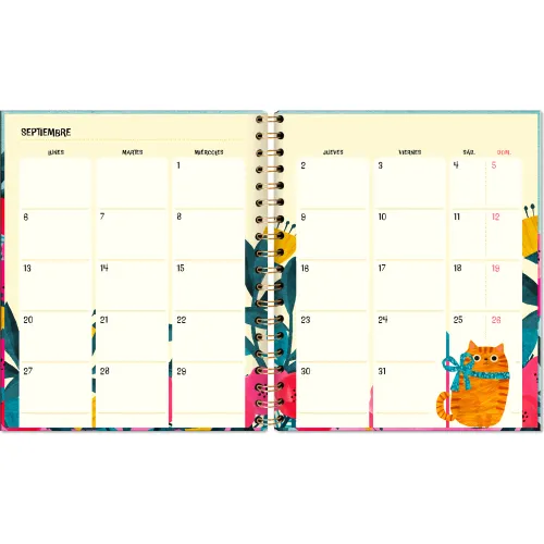 DGNOTTAS Agenda Semanal 2026 Cats Escritorio