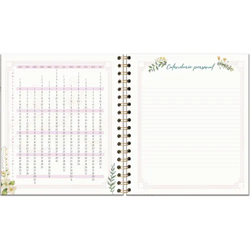 DGNOTTAS Agenda Diaria 2026 Floral Escritorio Esp.