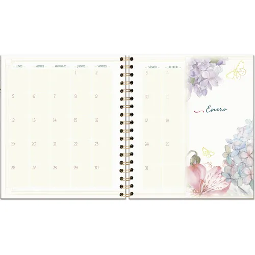 DGNOTTAS Agenda Diaria 2026 Floral Escritorio Esp.