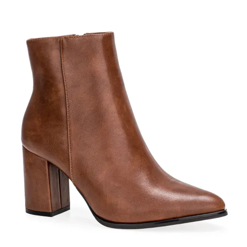Platanitos Marron de Mujer modelo Botin Dama Btv Fire marrones sintéticos mujer 2025100116250523799 Sintético Sintético